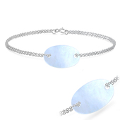 Oval Shell Silver Bracelet BRS-437